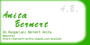 anita bernert business card